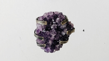 Load image into Gallery viewer, Handmade & Stamped Amethyst and Druzy Rings