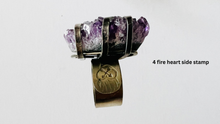 Load image into Gallery viewer, Handmade & Stamped Amethyst and Druzy Rings