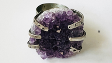Load image into Gallery viewer, Handmade & Stamped Amethyst and Druzy Rings