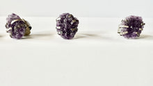 Load image into Gallery viewer, Handmade & Stamped Amethyst and Druzy Rings