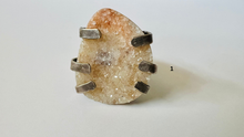 Load image into Gallery viewer, Handmade & Stamped Amethyst and Druzy Rings