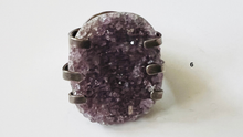 Load image into Gallery viewer, Handmade &amp; Stamped Amethyst and Druzy Rings
